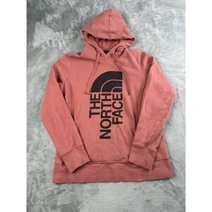 The North Face Hoodie Women Medium Dusty Rose Pink Graphic Pullover Fleece